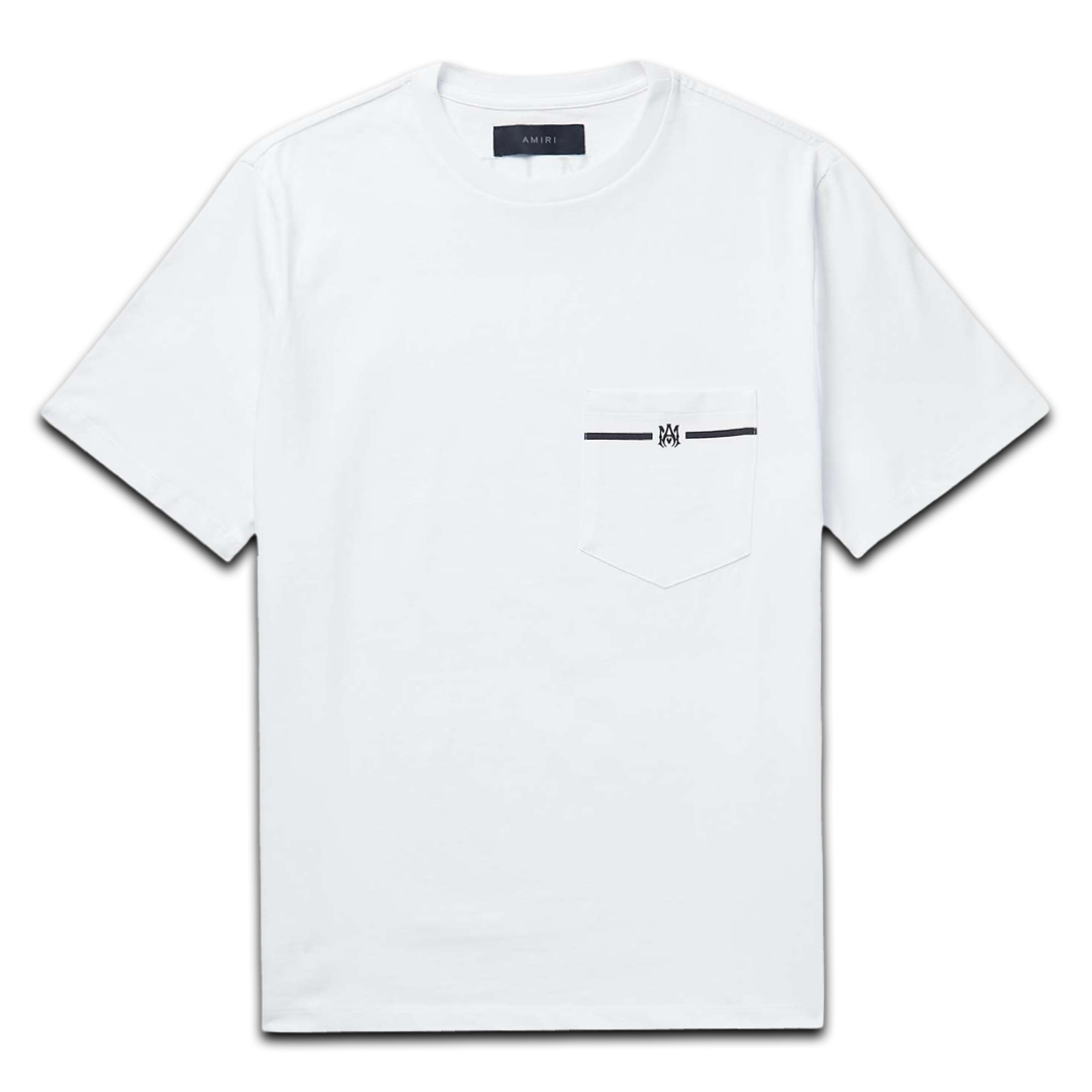 AMIRI MA Bar Logo Pocket Tee (White)