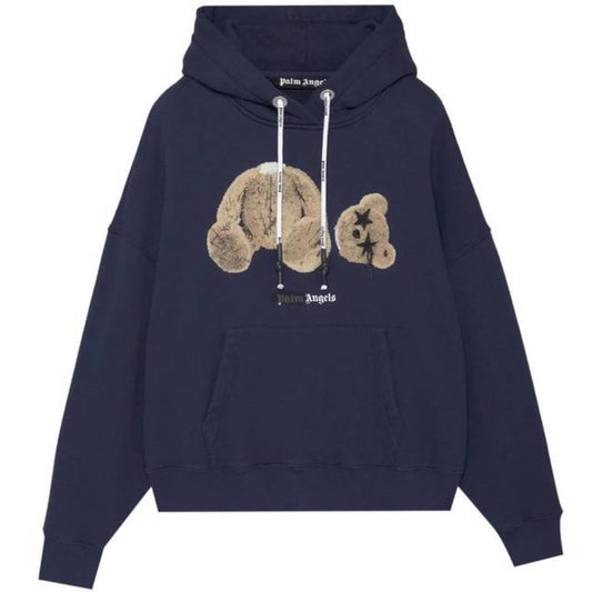 Palm Angels Spray Bear Hoodie “Navy/Brown”