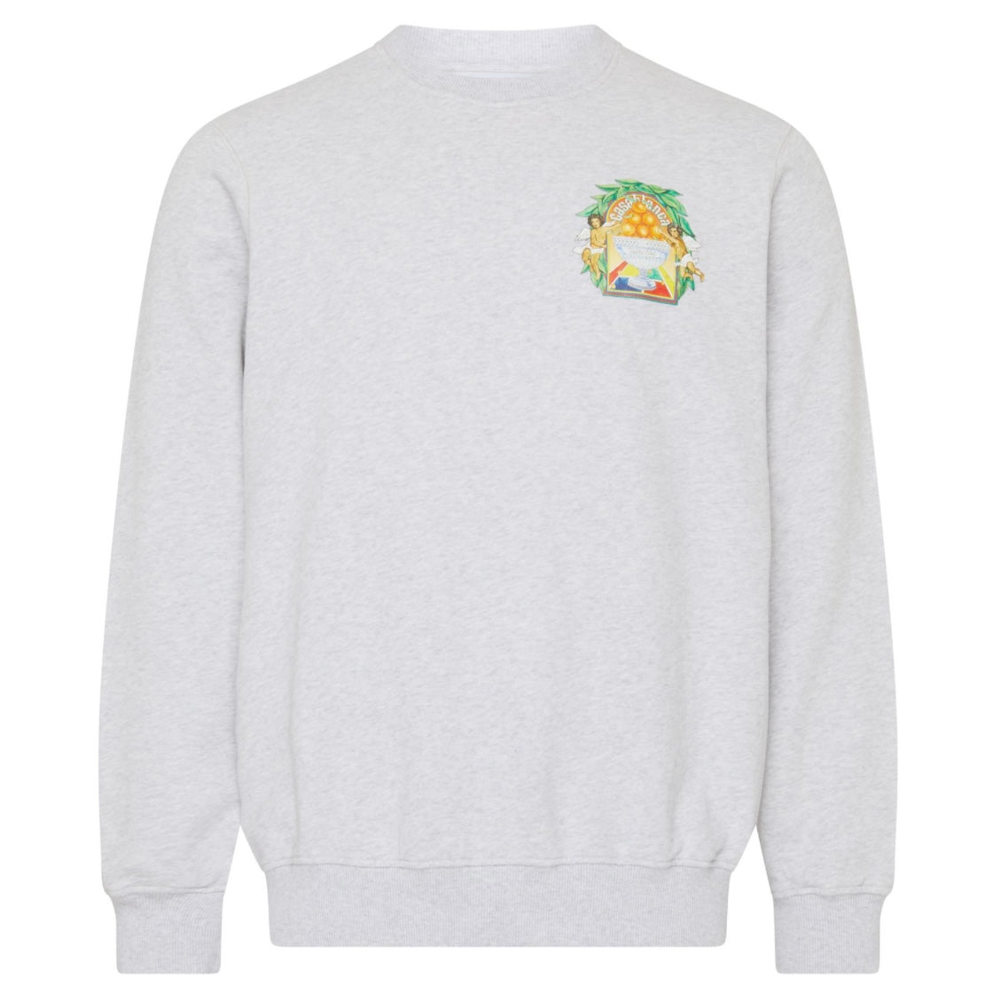 Casablanca Triomphe d'Orange Cotton Crewneck "Grey"