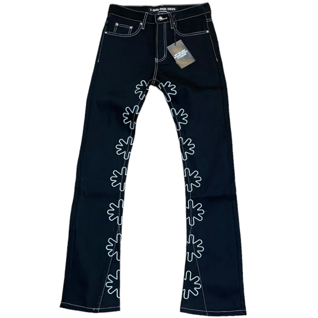 LOSTSHDWS DENIM PANTS (Black/White)