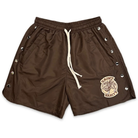 Saint Vanity Wind Breaker Shorts (Brown)