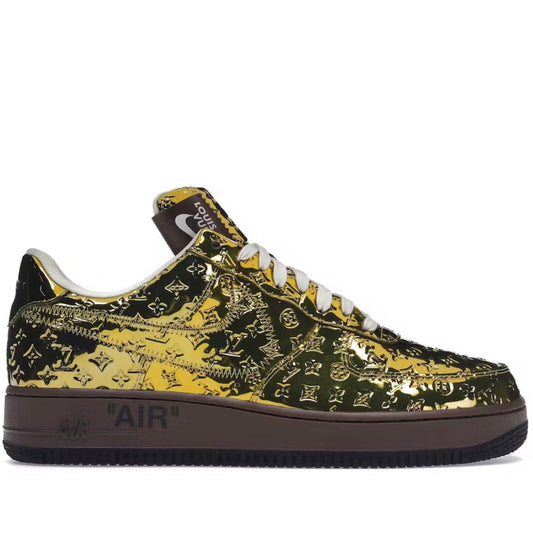 Louis Vuitton Nike Air Force 1 Low By Virgil Abloh Metallic Gold