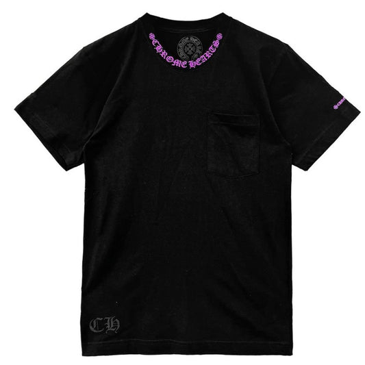 Chrome Hearts Script Logo Short Sleeve Tee "Purple Neck"