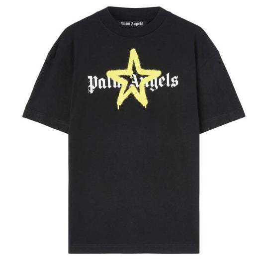 Palm Angels Star Sprayed T-Shirt "Black/Yellow"