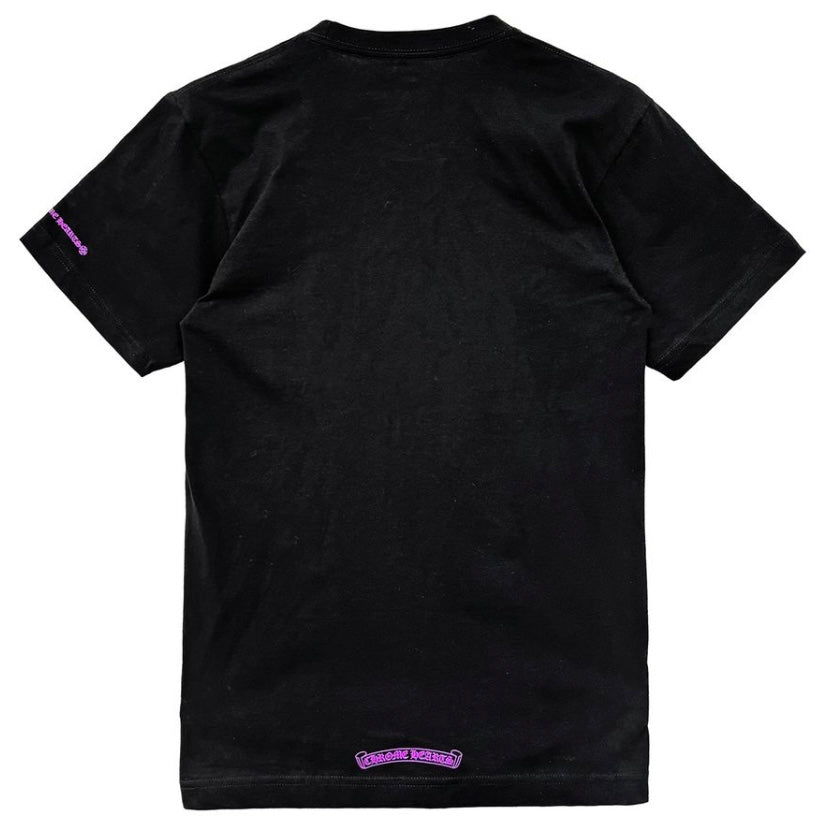 Chrome Hearts Script Logo Short Sleeve Tee "Purple Neck"