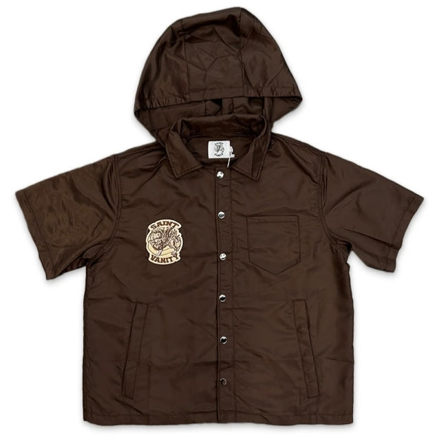 Saint Vanity Wind Breaker Hooded Jacket (Brown)