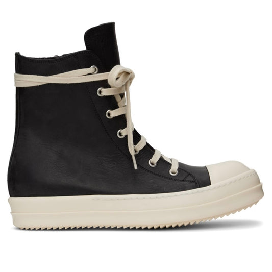 Rick Owens Black Washed Calf Sneakers