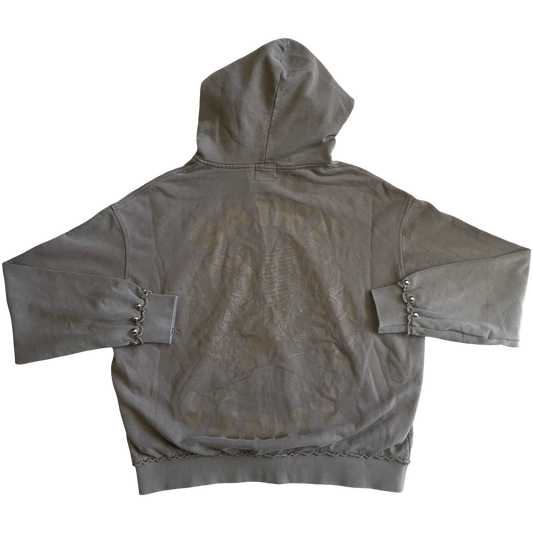 Saint Vanity Cotton Zip Up Hoodie (Brown)