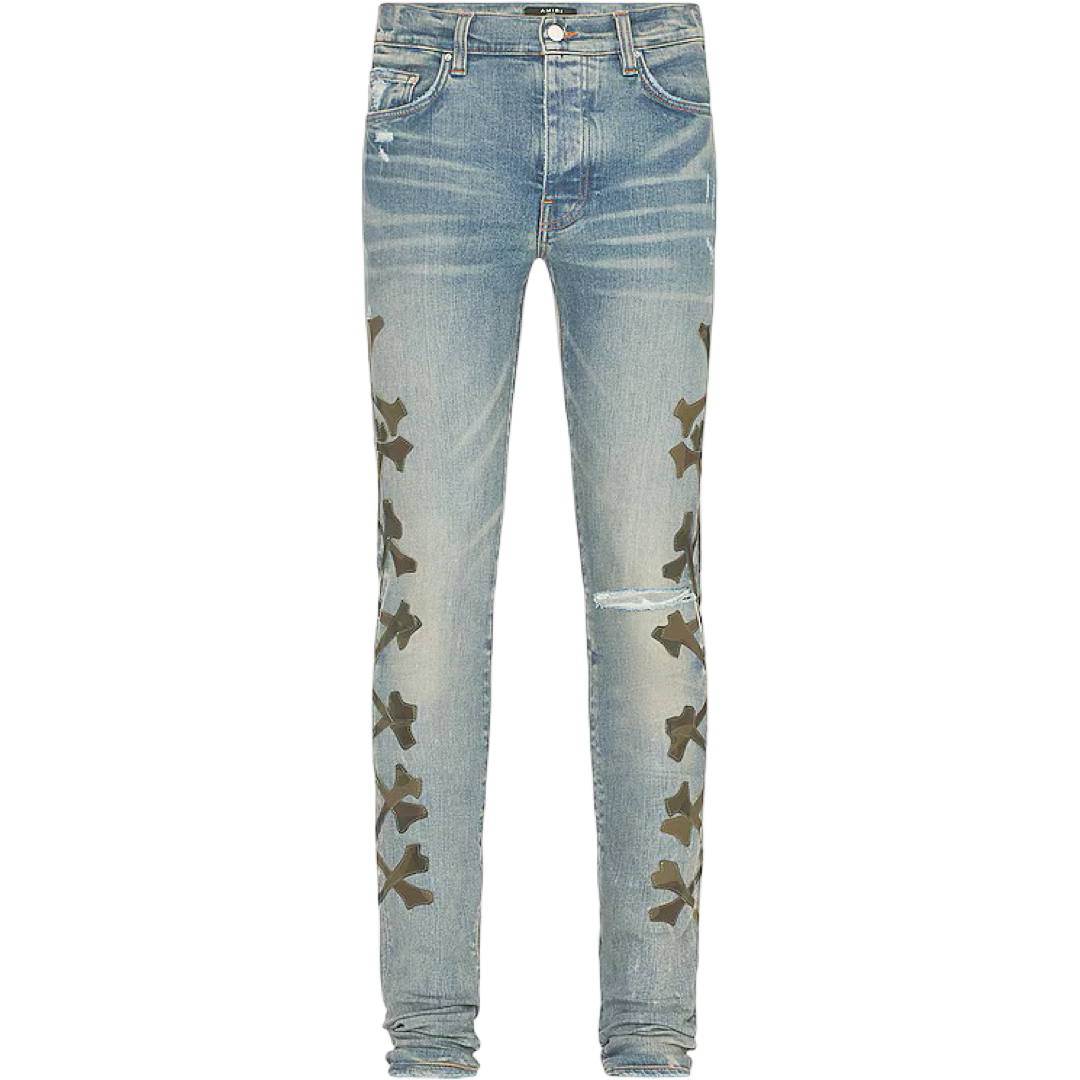 Amiri Camo Bone Jean (Indigo/Camo Green)