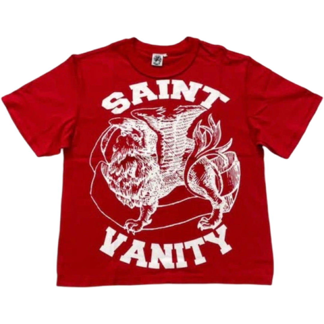 Saint Vanity Shirt: 1 Saint Vanity Griffin Tee (Red/White) – Unique Chicago