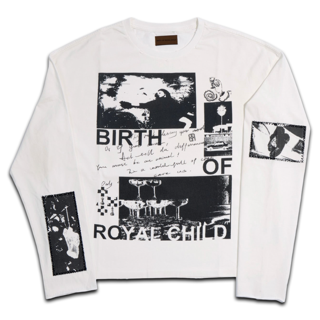 Birth of Royal Child 90s Hollywood Long Sleeve (White)