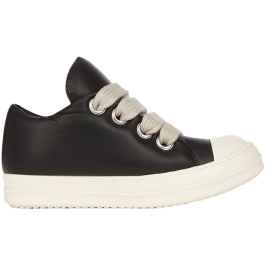 Rick Owens Jumbo Lace Leather Puffer Low (Black/Milk)