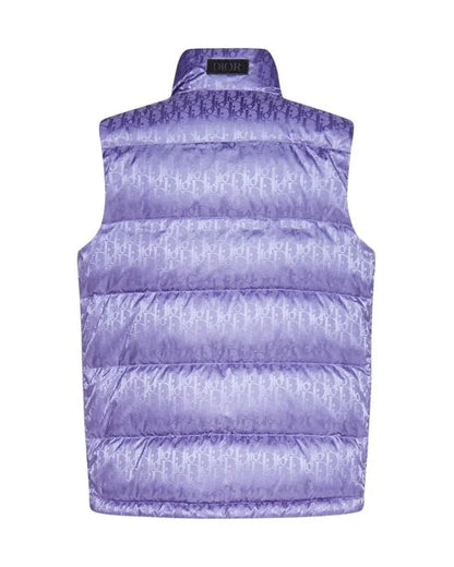 Dior Oblique Jacquard Motif Sleeveless Down Jacket Purple "All-over"