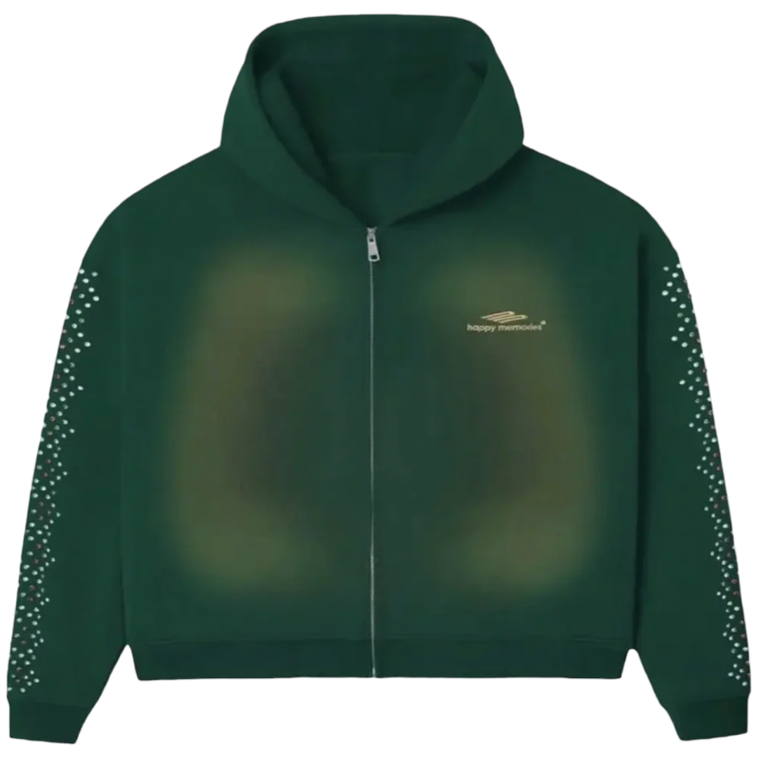 HMDD Crystal Zip Up Hoodie (Green)