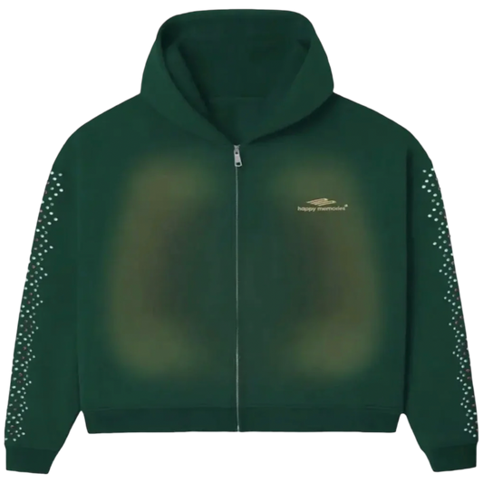 HMDD Crystal Zip Up Hoodie (Green)