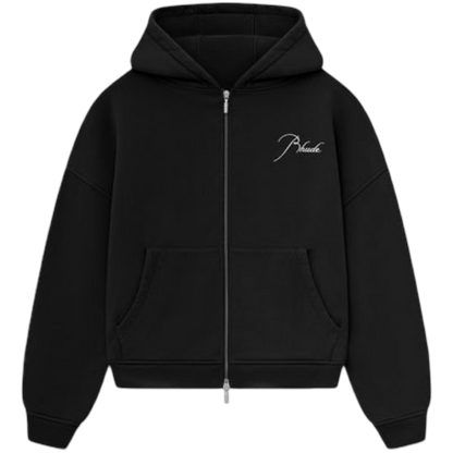 Rhude Classic Zip Up Hoodie (Black)