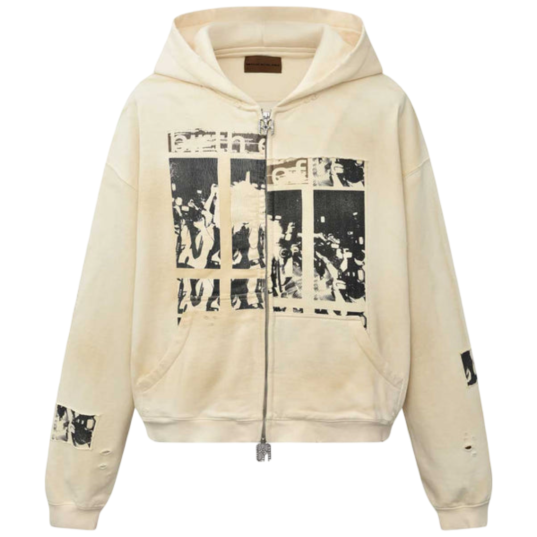 Birth of Royal Child ‘Flashlight’ Zip Up Hoodie (Cream)