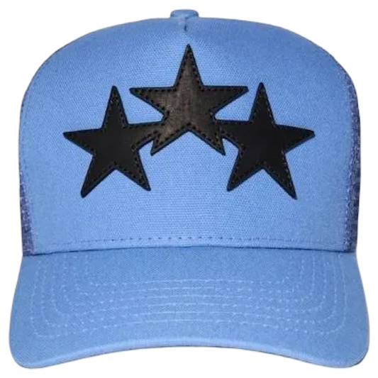 Amiri Trucker 'Stars' Hat (Baby Blue/Black Stars)