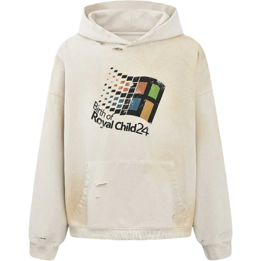 Birth of Royal Child "Windows24" Retro Distressed Hoodie