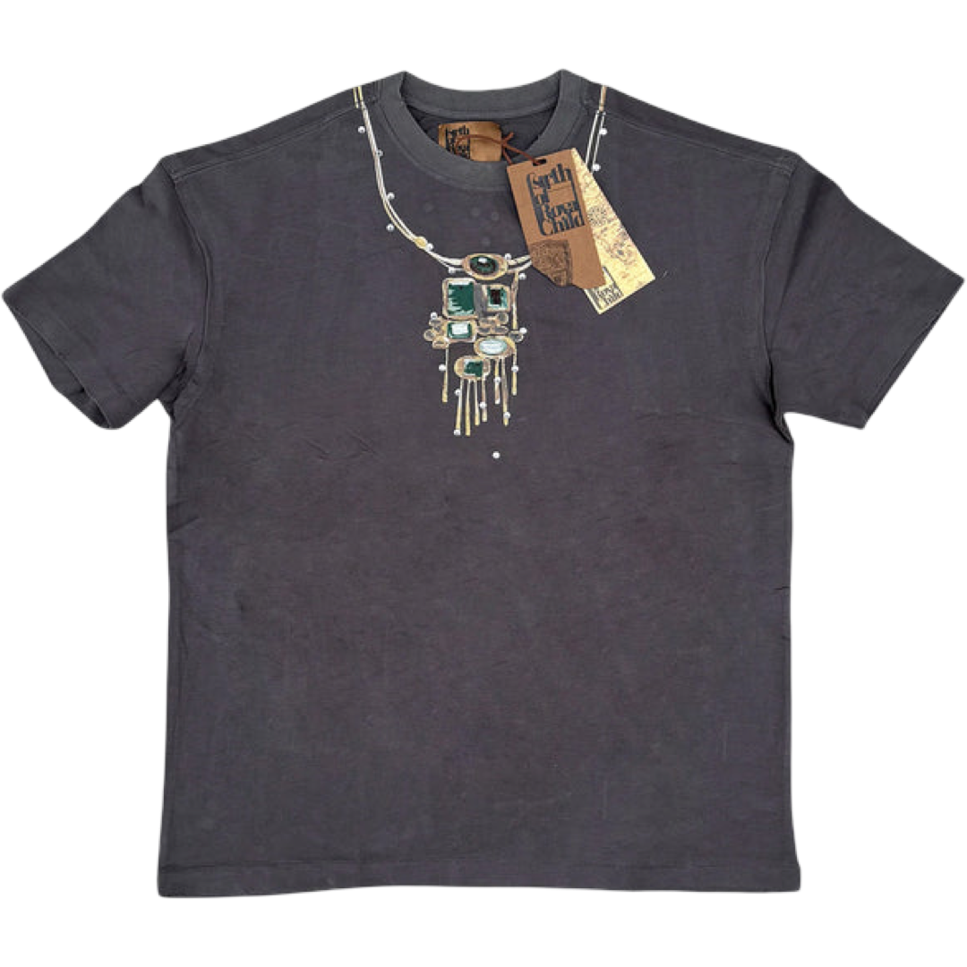 Birth of Royal Child ‘Gemstone Necklace Print’ Tee (Dark Grey)