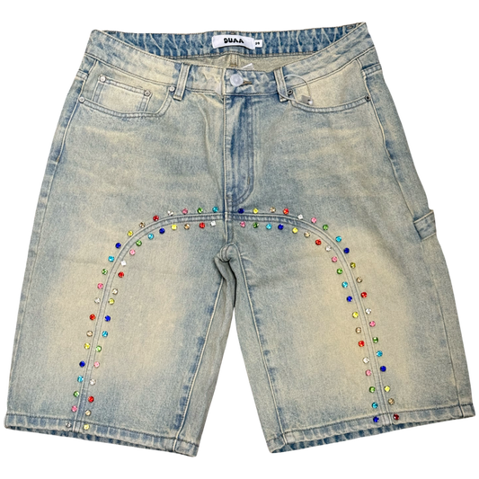 Duaa Booming Ustone Blue Denim Shorts
