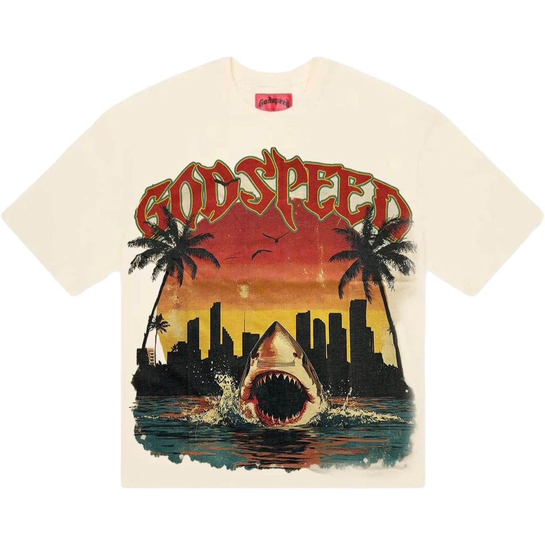 GodSpeed “Miami Shark” Tee (Cream)