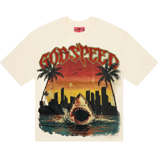 GodSpeed “Miami Shark” Tee (Cream)