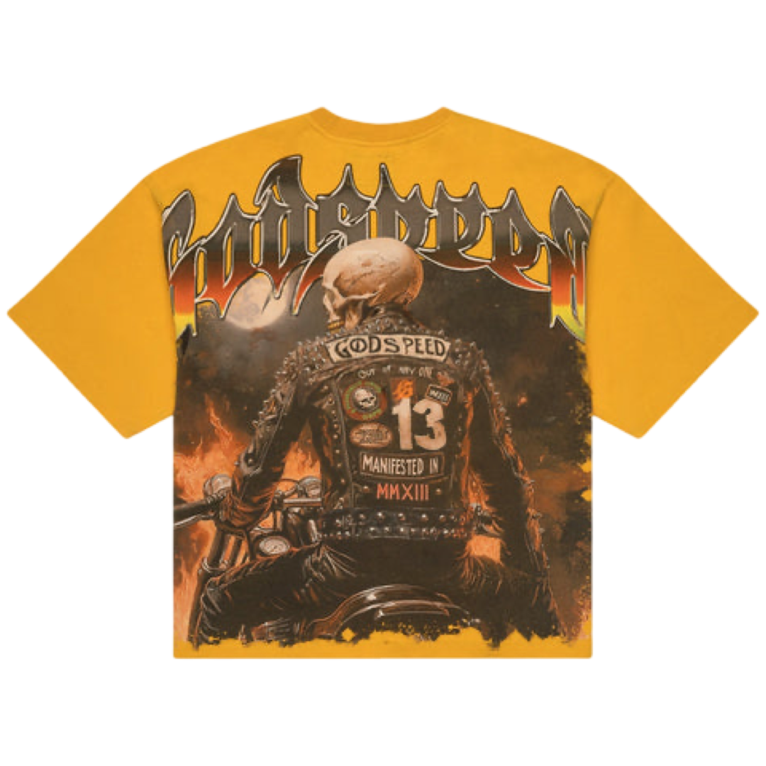 GodSpeed ‘BikerNation’ Tee (Yellow)