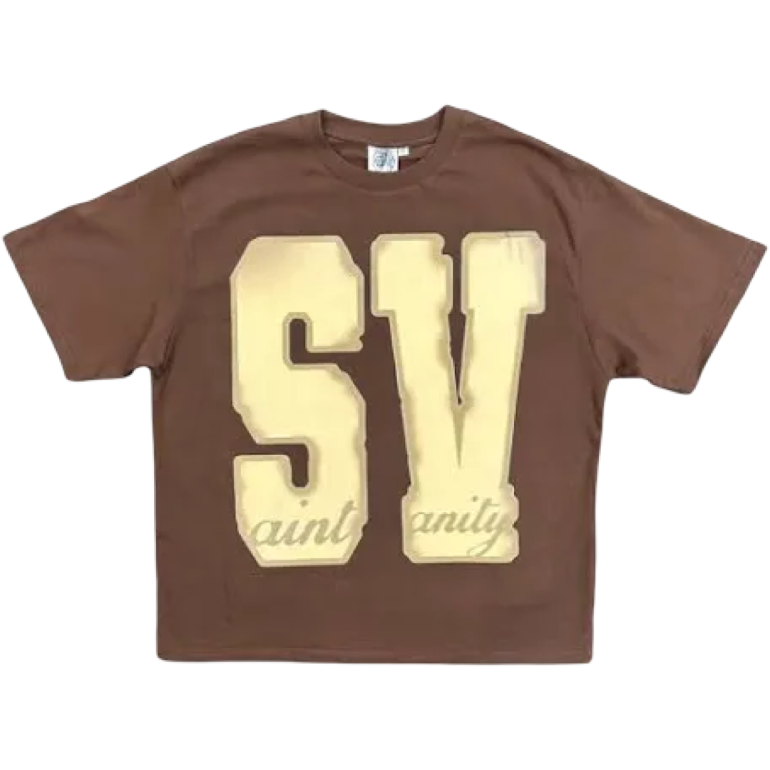 Saint Vanity ‘SV’ Tee (Brown/Cream)