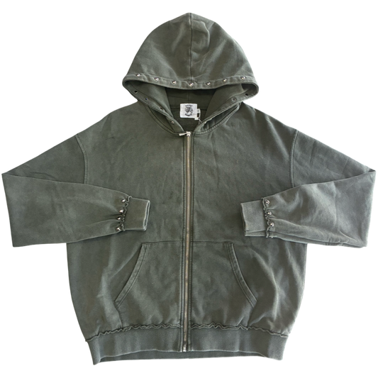 Saint Vanity Cotton Zip Up Hoodie (Green)