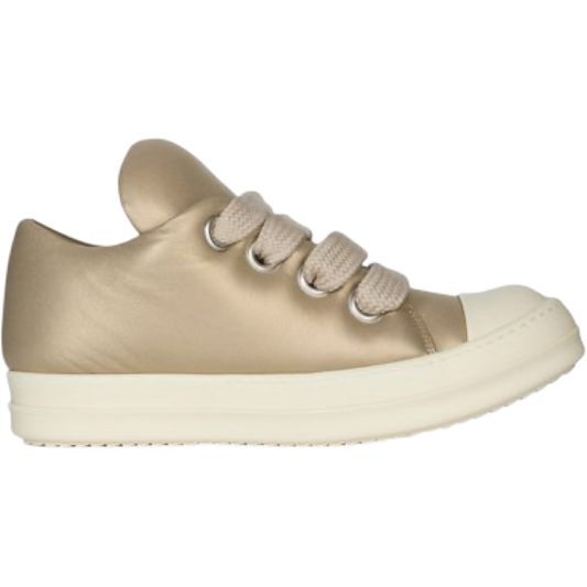 Rick Owen's Gold Puffer Jumbo Lace Low Sneaker (Gold/Milk/Milk)