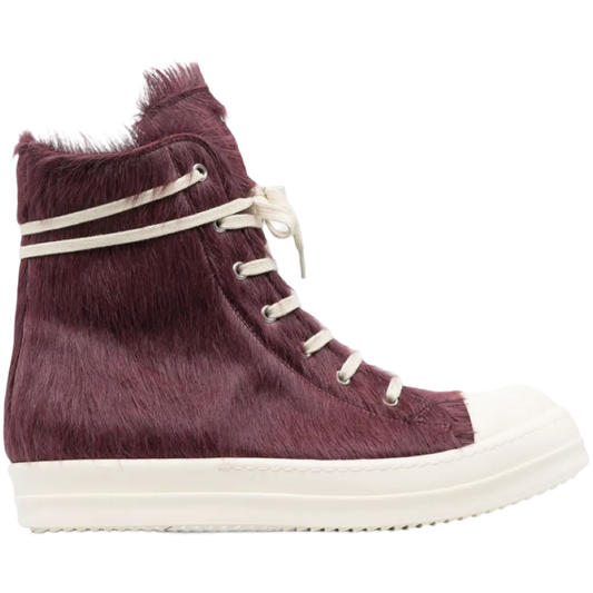 Rick Owen's Pony Hair High Sneaker (Amethyst/Milk)