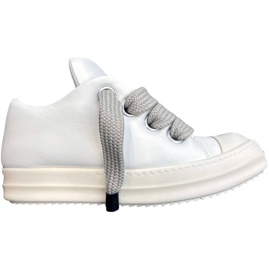 Rick Owen's Padded Jumbo Lace Low Sneaker (Milk/Milk/Milk)