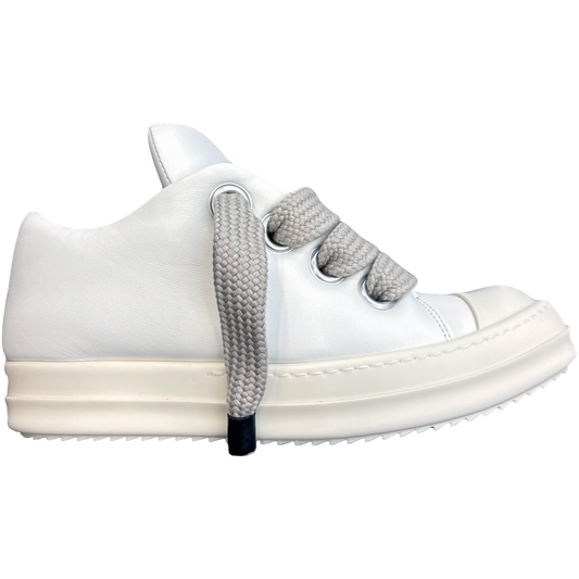 Rick Owen's Padded Jumbo Lace Low Sneaker (Milk/Milk/Milk)