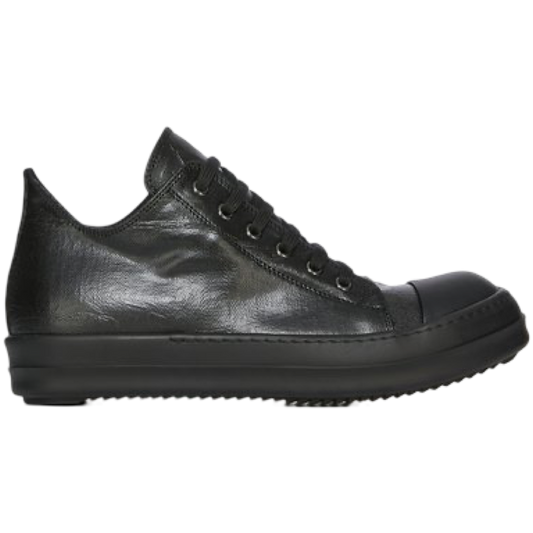 Rick Owen's DRKSHDW Paint Crack Canvas Sneaker (All Black)