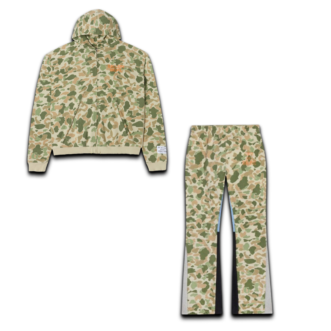 Gallery Dept. 90's Full Zip Hoodie & Sweatpants 'Frog Camo Plains'