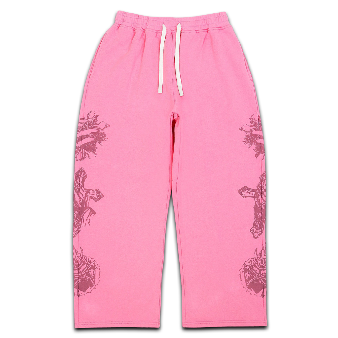 Righteous "Tatted Believer" Sweatpants (Pink)
