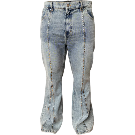 Matiere de Desirs Studded Pleated Denim Jeans