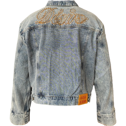 Matiere de Desirs Studded Pleated Denim Jacket