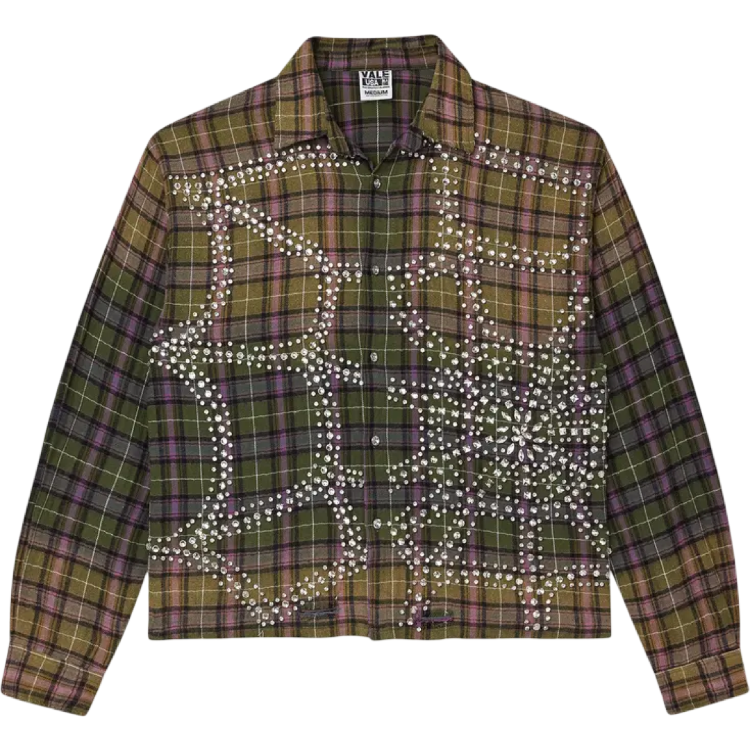 Vale 'Dark Green/Purple' Flannel