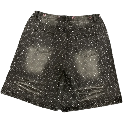 Vale Valley Dreams Crystal Denim Shorts (Black)
