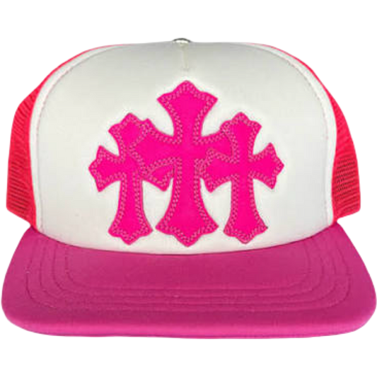 Chrome Hearts Art Basel Pink Triple Cross Trucker