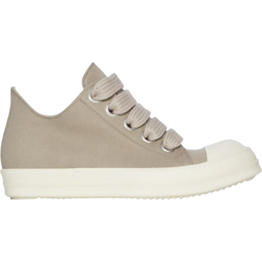 Rick Owens Low Jumbo Lace Canvas Sneaker (Dirty Pearl/Milk/Milk)