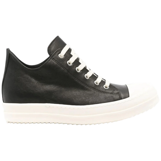 Rick Owens Leather Low Sneakers (Black/Milk)