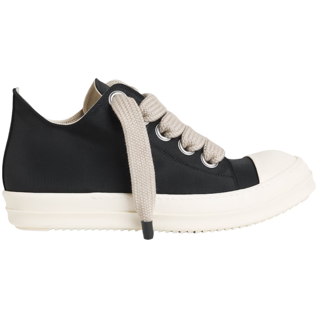 Rick Owens Jumbo Velcro Canvas Lace Low (Black/Milk/Milk)