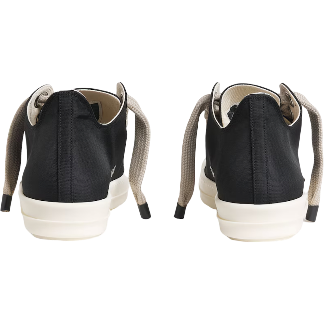 Rick Owens Jumbo Velcro Canvas Lace Low (Black/Milk/Milk)