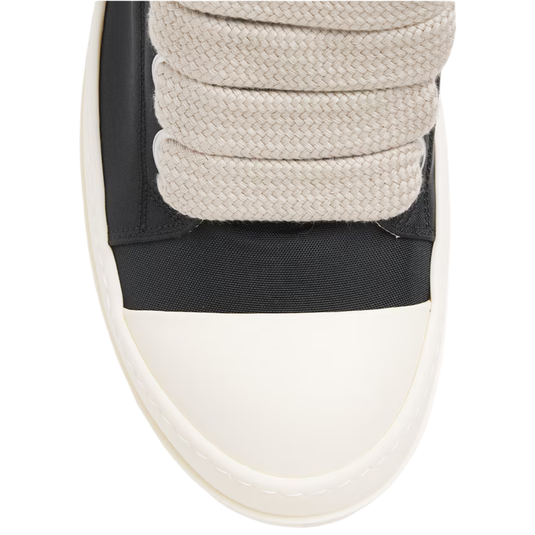 Rick Owens Jumbo Velcro Canvas Lace Low (Black/Milk/Milk)