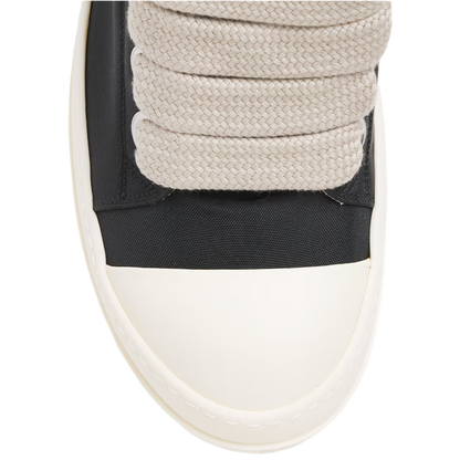 Rick Owens Jumbo Velcro Canvas Lace Low (Black/Milk/Milk)
