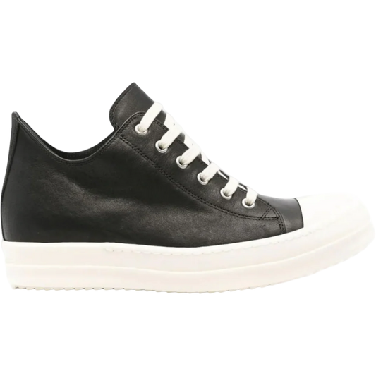 Rick Owens Leather Low Sneakers (Black/Milk)