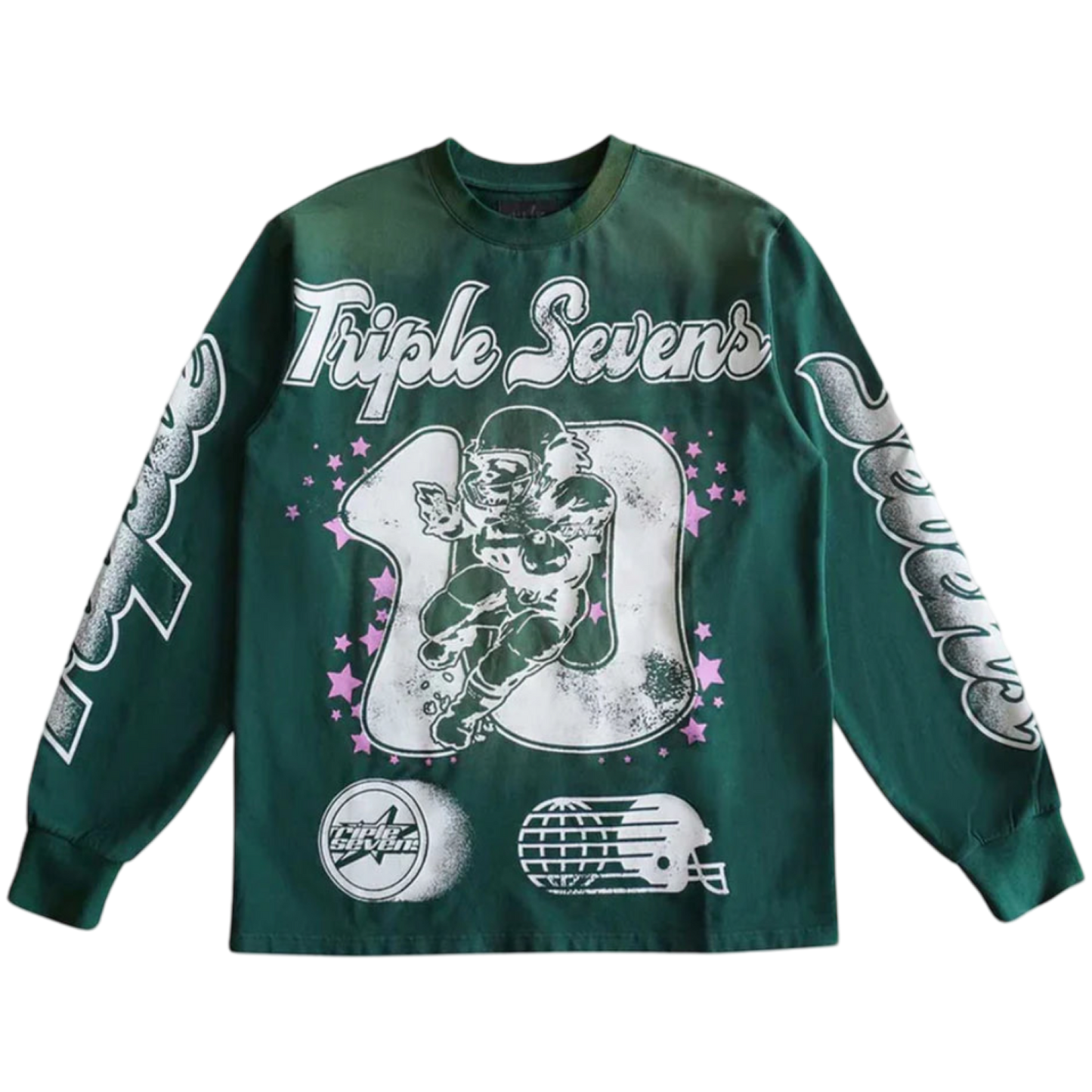 Triple Sevens Football Long-sleeve (Green/Pink)